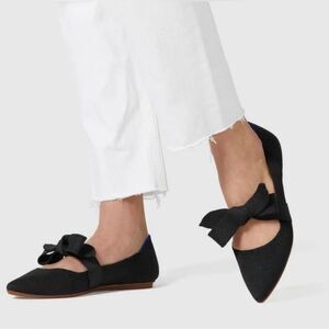 Rothy’s The Point Mary Jane Pointed Bow Flats Size 8.5 in Black